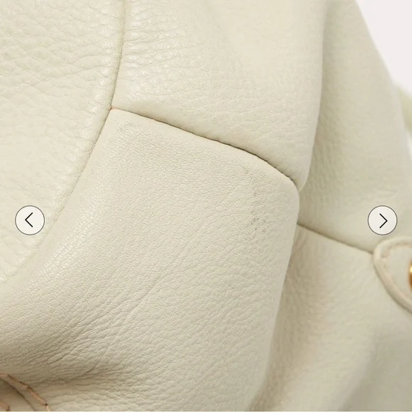 PRADA AUTHENTIC PEBBLED CREAM LEATHER HANDLE/CROSSBODY GOLD HARDWARE - Picture 9 of 12